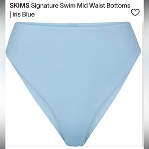 NWT SKIMS Signature Swim Mid Waist Bottoms | Iris Blue